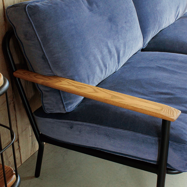 ダウニーソファ 3人掛け [VELVET-BL]｜ソファ｜CRUSH CRASH PROJECT